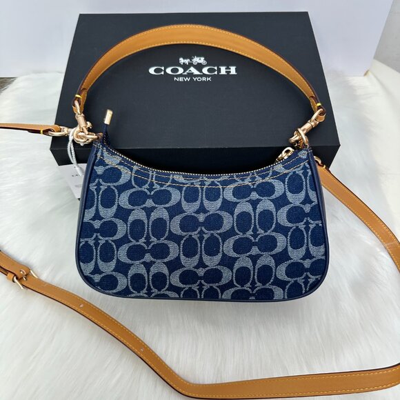 COACH Blue Cowboy Shoulder Bag Crossbody Bag - Picture 2 of 13